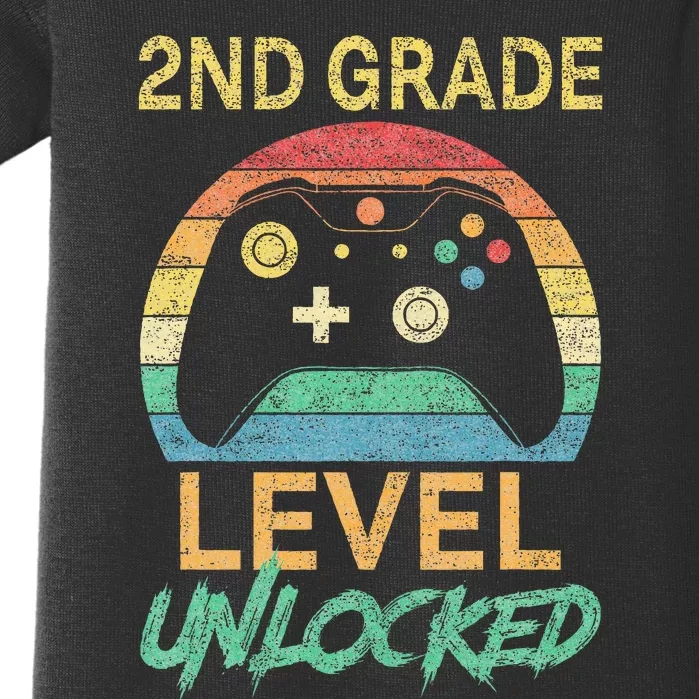 Second Grade Level Unlocked Gamer 1st Day Of School Baby Bodysuit