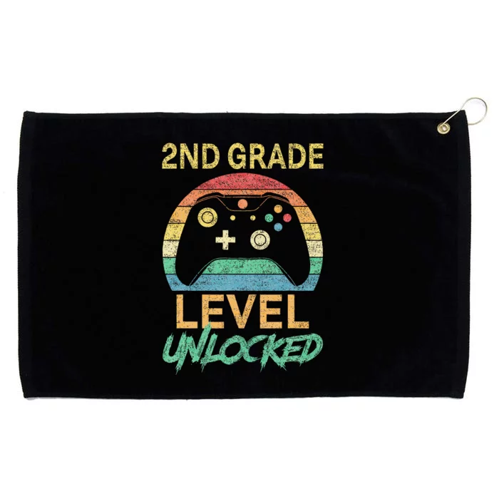 Second Grade Level Unlocked Gamer 1st Day Of School Grommeted Golf Towel