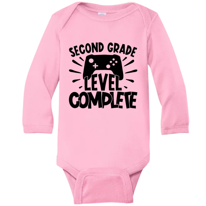 Second Grade Level Complete Last Day Of School Graduate Baby Long Sleeve Bodysuit