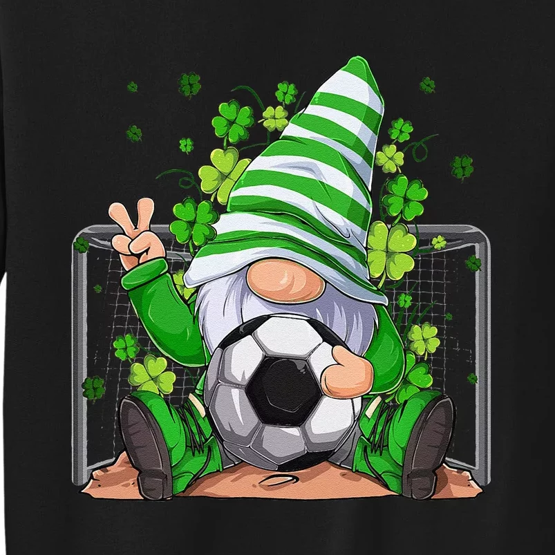 Soccer Gnome Lucky Shamrock Irish St Patrick's Day Sweatshirt