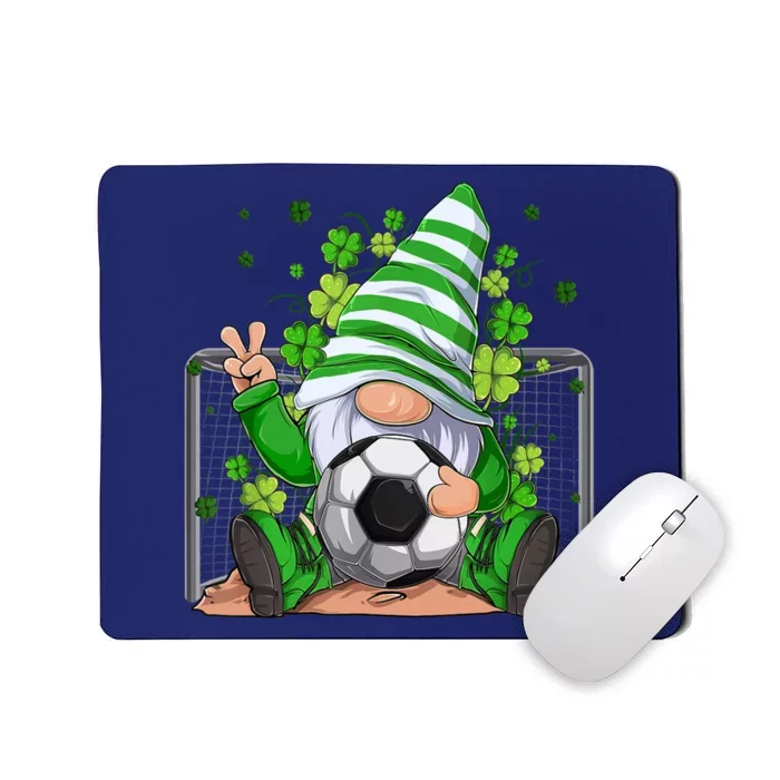 Soccer Gnome Lucky Shamrock Irish St Patrick's Day Mousepad