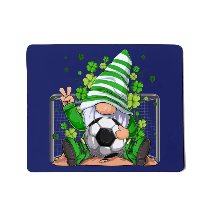 Soccer Gnome Lucky Shamrock Irish St Patrick's Day Mousepad