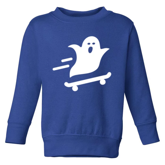 Skater Ghost Lazy Halloween Skateboarding Costume Skateboard Gift Toddler Sweatshirt