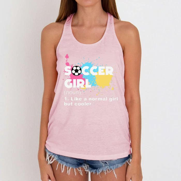 Soccer Girl Like A Normal Girl But Cooler Women's Knotted Racerback Tank