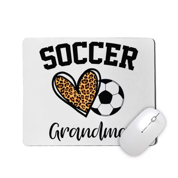 Soccer Grandma Leopard Heart Funny Mothers Day Mousepad