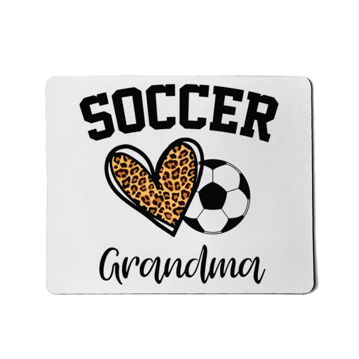 Soccer Grandma Leopard Heart Funny Mothers Day Mousepad