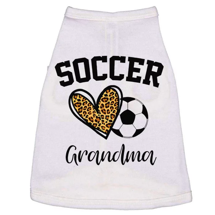 Soccer Grandma Leopard Heart Funny Mothers Day Doggie Tank