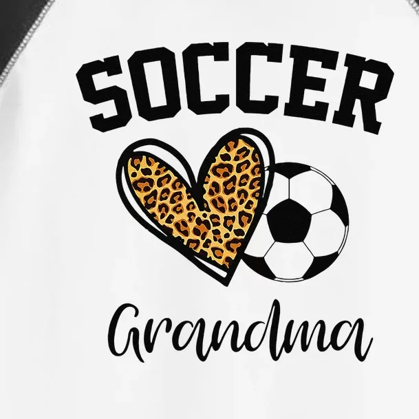 Soccer Grandma Leopard Heart Funny Mothers Day Toddler Fine Jersey T-Shirt