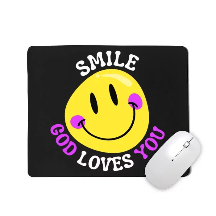 Smile God Loves You Happy Faith Love Jesus Christ VBS Cute Mousepad