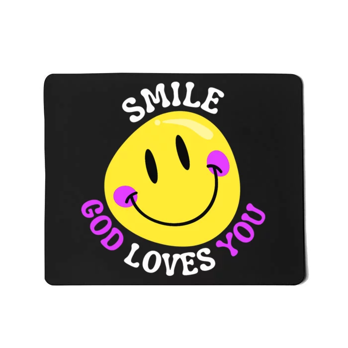 Smile God Loves You Happy Faith Love Jesus Christ VBS Cute Mousepad