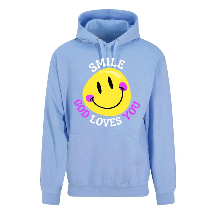 Smile God Loves You Happy Faith Love Jesus Christ VBS Cute Unisex Surf Hoodie