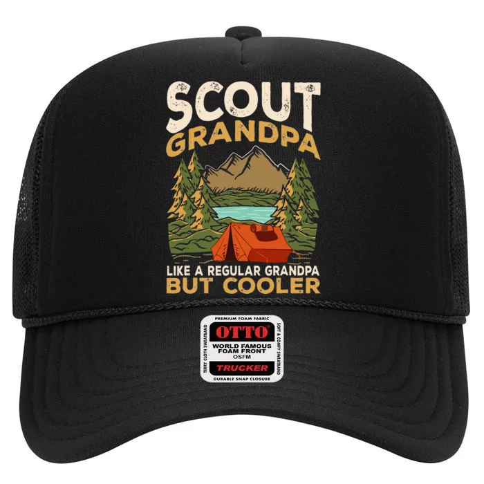 Scout Grandpa Like A Regular Grandpa But Cooler High Crown Mesh Trucker Hat