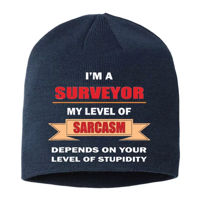 Surveyor Gifts Land Surveying Tools Sarcasm Stupidity 8 1/2in Sustainable Knit Beanie