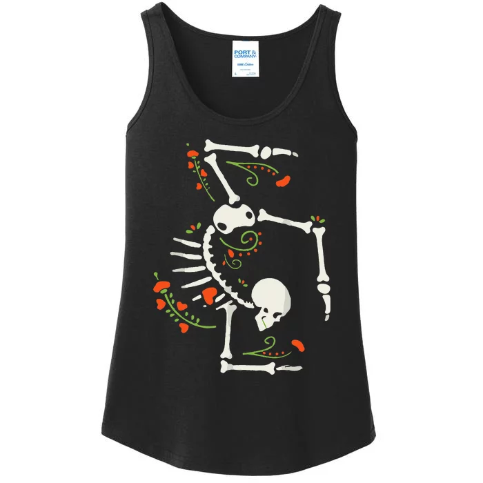 Skeleton Gymnast Lazy Diy Halloween Costume Funny Gymnastics Ladies Essential Tank