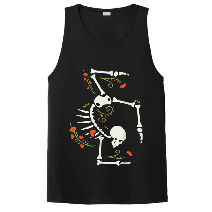 Skeleton Gymnast Lazy Diy Halloween Costume Funny Gymnastics Performance Tank