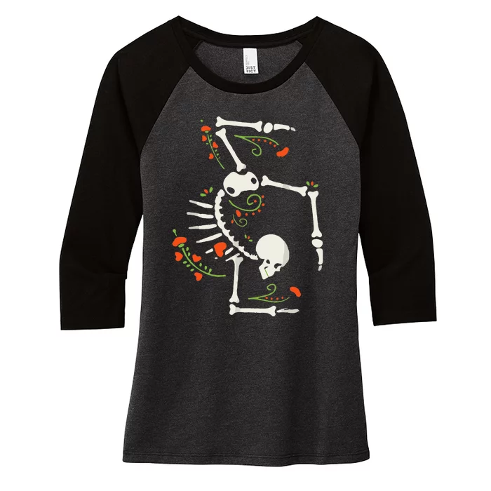 Skeleton Gymnast Lazy Diy Halloween Costume Funny Gymnastics Women's Tri-Blend 3/4-Sleeve Raglan Shirt