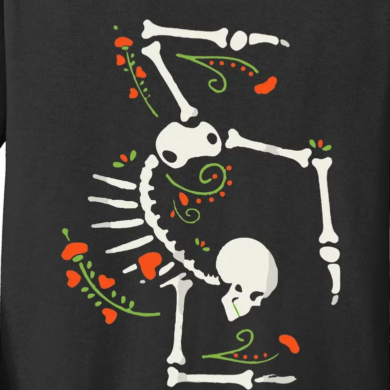 Skeleton Gymnast Lazy Diy Halloween Costume Funny Gymnastics Kids Long Sleeve Shirt