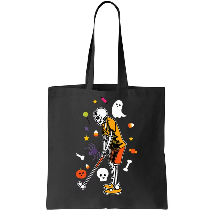 Skeleton Golfing Lazy DIY Halloween Costume Sport Tote Bag