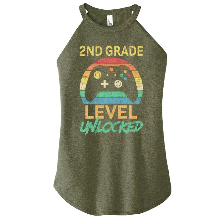 Second Grade Level Unlocked Gamer 1st Day Of School Women’s Perfect Tri Rocker Tank