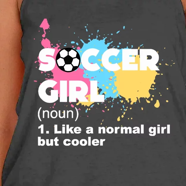 Soccer Girl Like A Normal Girl But Cooler Women's Knotted Racerback Tank