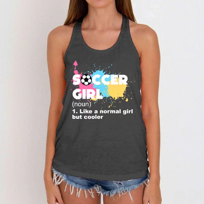 Soccer Girl Like A Normal Girl But Cooler Women's Knotted Racerback Tank