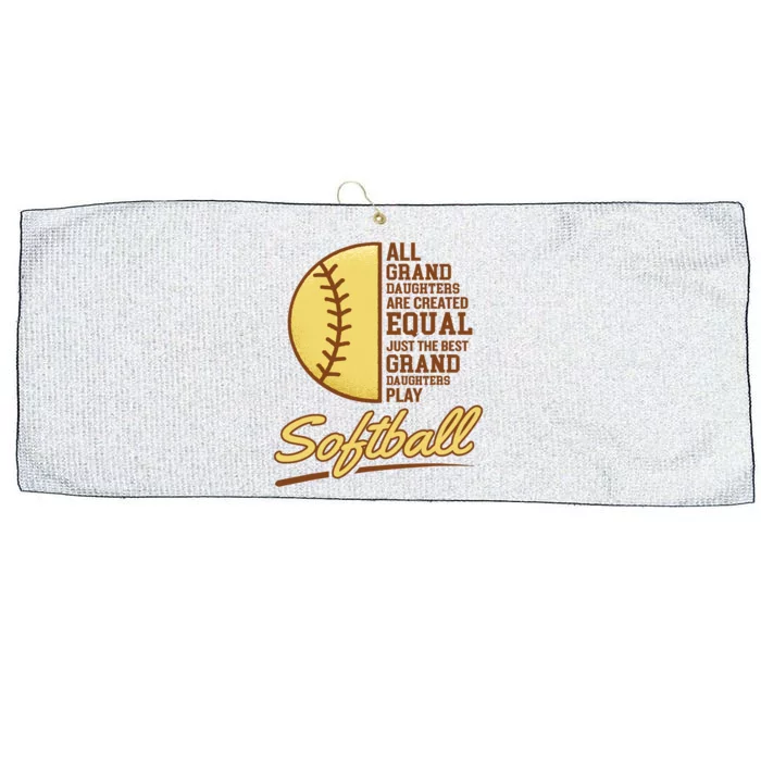 Softball Grandparent My Granddaughter Plays Softball For Granddaughter Large Microfiber Waffle Golf Towel