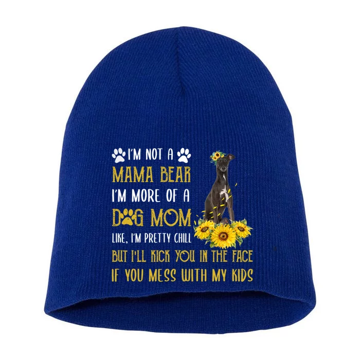 Sunflower Greyhound Mom Mothers Day Dog Mom Gift Short Acrylic Beanie