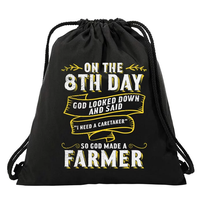 So God Made a Farmer Farming Agriculture Drawstring Bag