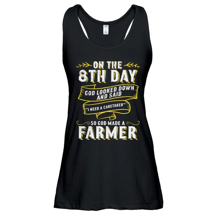 So God Made a Farmer Farming Agriculture Ladies Essential Flowy Tank