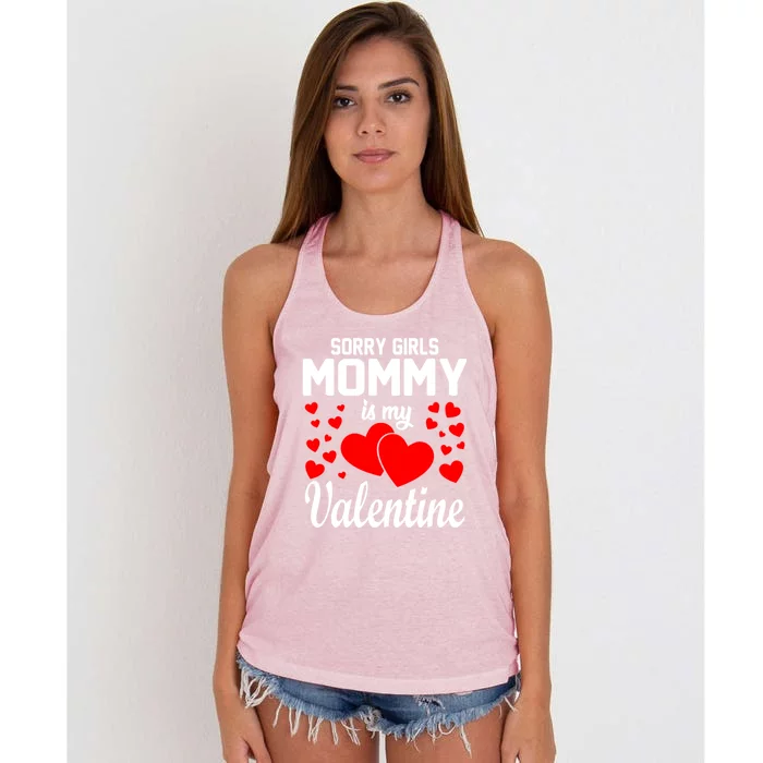 Sorry Girl Mommy Is My Valentine Gifts Idea Women's Knotted Racerback Tank