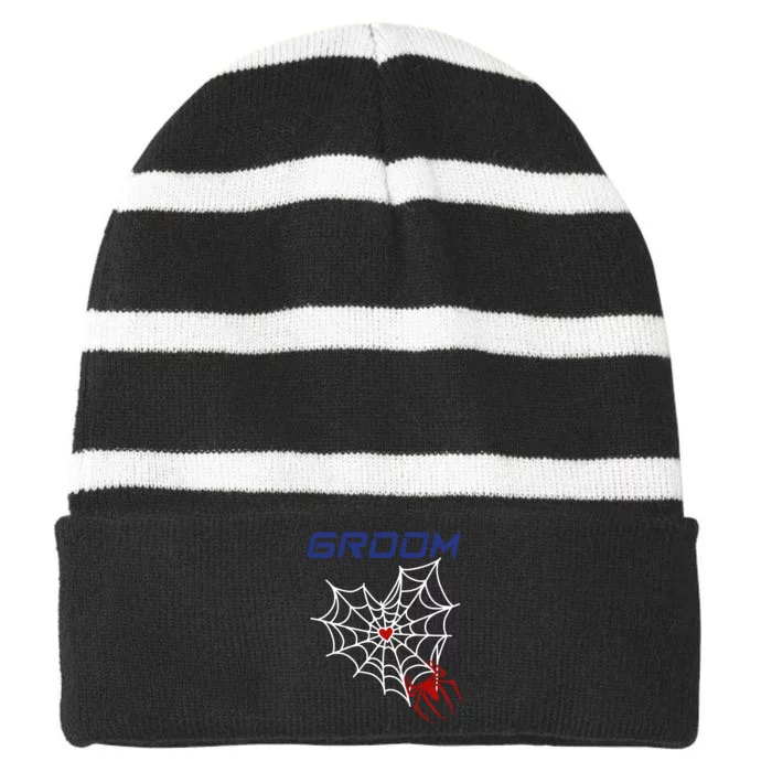 Spider Grooms Man Striped Beanie with Solid Band