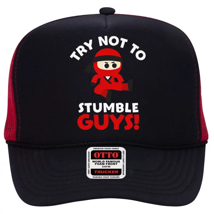 Stumble Guys Merch T Ninjas Games Stumble Guys High Crown Mesh Trucker Hat