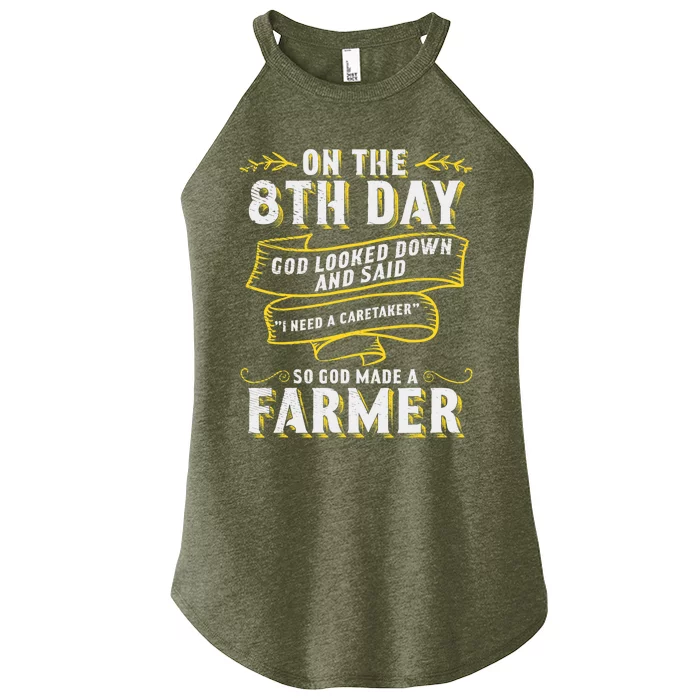 So God Made a Farmer Farming Agriculture Women’s Perfect Tri Rocker Tank