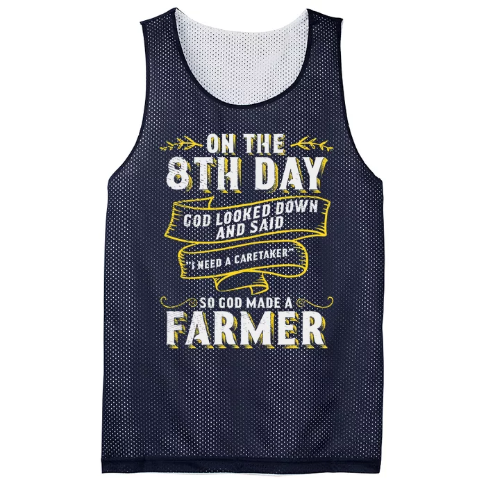 So God Made a Farmer Farming Agriculture Mesh Reversible Basketball Jersey Tank