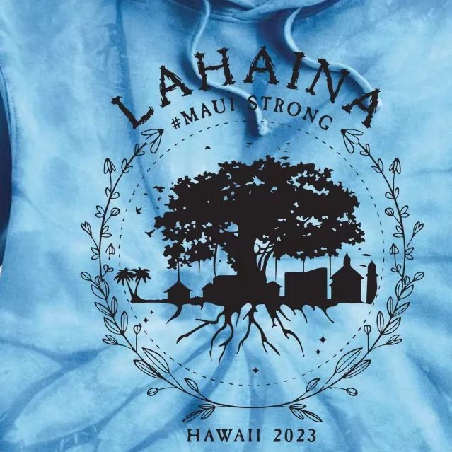 Supportive Golden Maui Strong Lahaina Banyan Tree Maui Hawaii Shoreline Tie Dye Hoodie