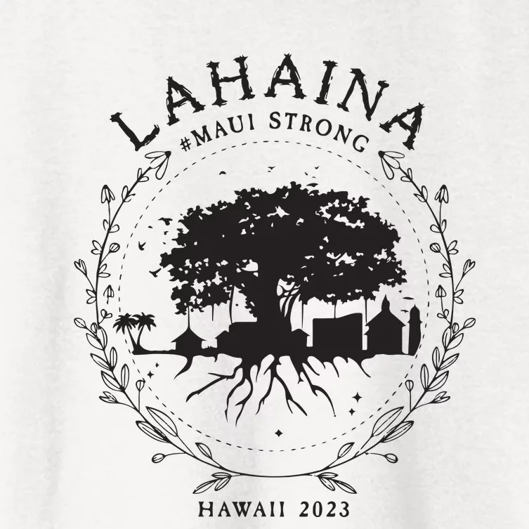 Supportive Golden Maui Strong Lahaina Banyan Tree Maui Hawaii Shoreline Women's Crop Top Tee