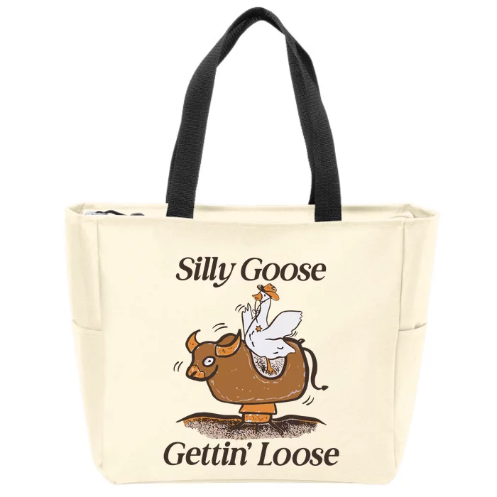 Silly Goose Mechanical Bull Gettin Loose Limited Zip Tote Bag