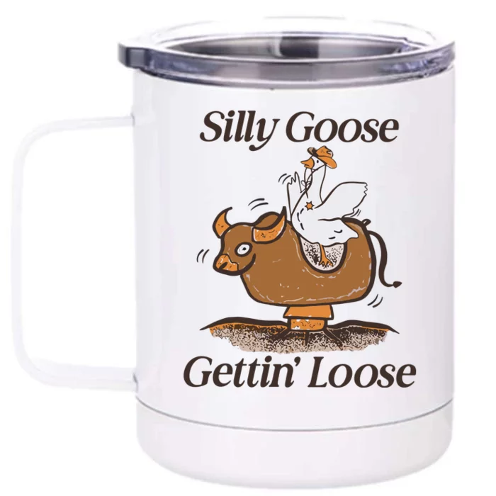 Silly Goose Mechanical Bull Gettin Loose Limited Front & Back 12oz Stainless Steel Tumbler Cup