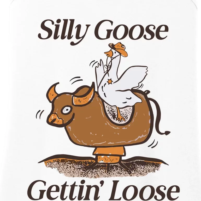 Silly Goose Mechanical Bull Gettin Loose Limited Ladies Essential Tank