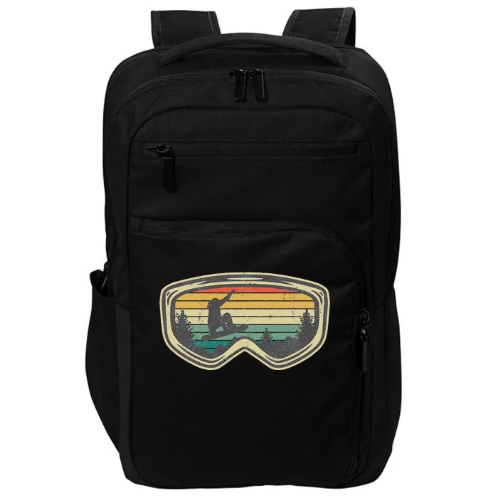 Snowboard Goggles Mountain Snowboarding Retro Vacation Impact Tech Backpack