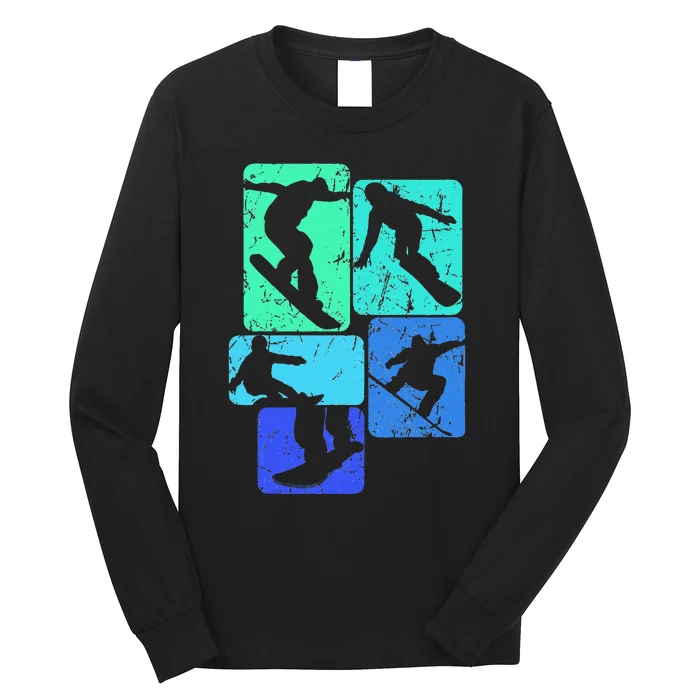 Snowboard Goggles Mountain Snowboarding Retro Vacation Long Sleeve Shirt