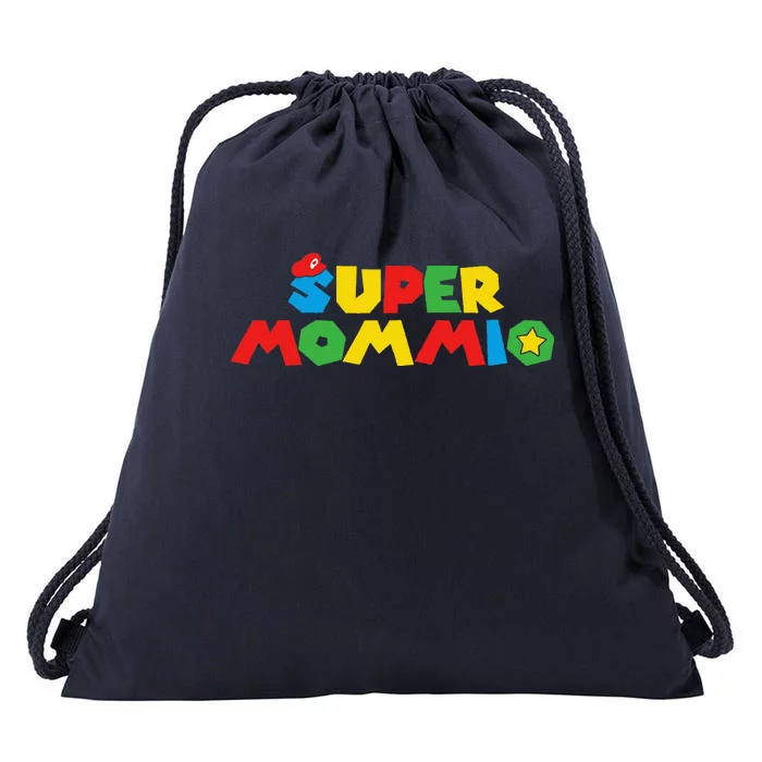 Super Gamer Mom Unleashed Celebrating Motherly Powers Drawstring Bag