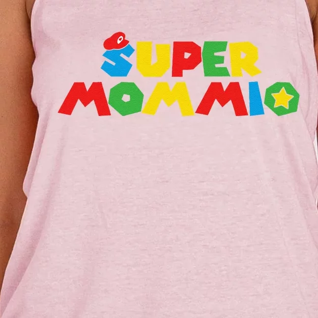 Super Gamer Mom Unleashed Celebrating Motherly Powers Women's Knotted Racerback Tank