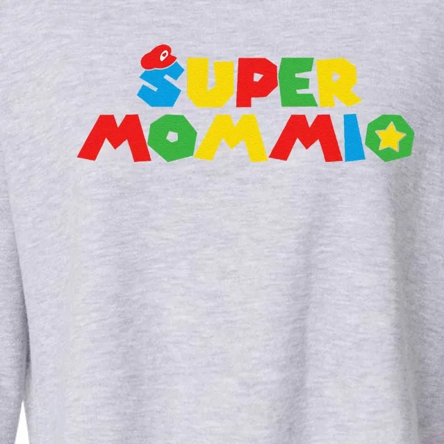 Super Gamer Mom Unleashed Celebrating Motherly Powers Cropped Pullover Crew