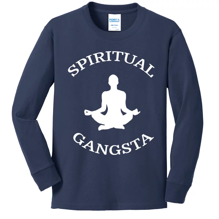 Spiritual Gangsta Men Womens Funny Yoga Kids Long Sleeve Shirt