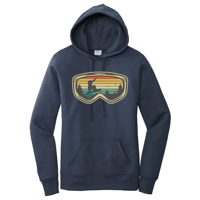 Snowboard Goggles Mountain Snowboarding Retro Vacation Gift Women's Pullover Hoodie