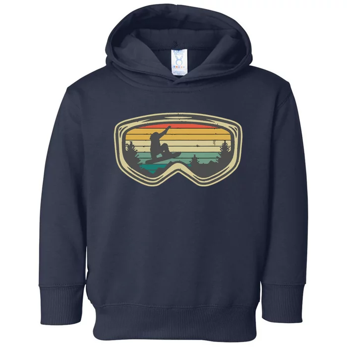 Snowboard Goggles Mountain Snowboarding Retro Vacation Gift Toddler Hoodie