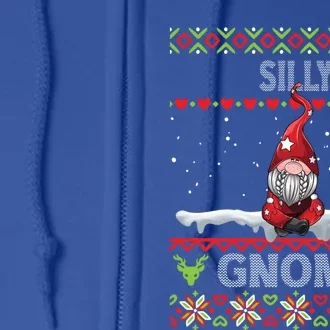 Silly Gnome Matching Family Christmas Ugly Pjs Funny Gift Full Zip Hoodie