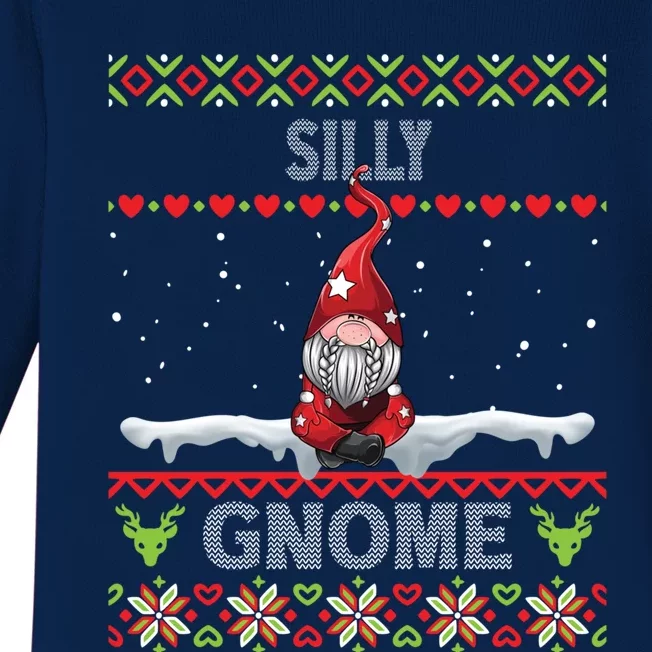 Silly Gnome Matching Family Christmas Ugly Pjs Funny Gift Baby Long Sleeve Bodysuit