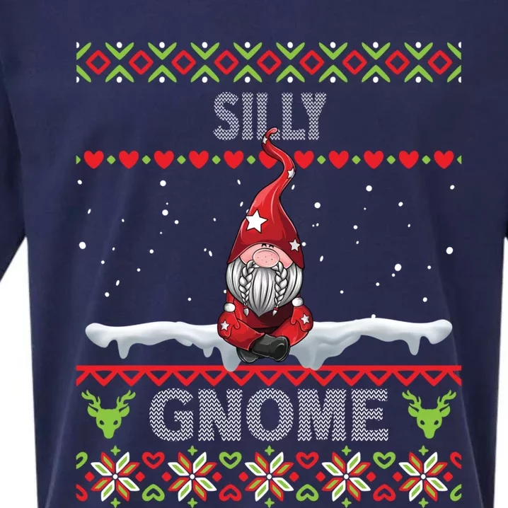 Silly Gnome Matching Family Christmas Ugly Pjs Funny Gift Sueded Cloud Jersey T-Shirt